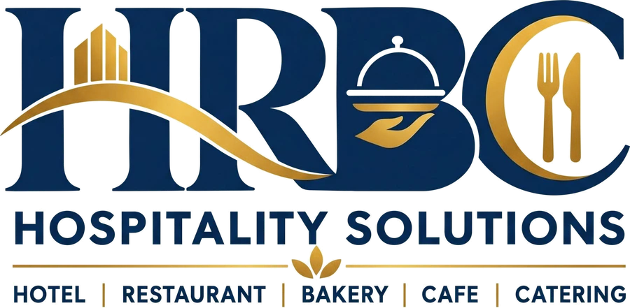 HRBC Hospitality Solutions logo: Hotel, Restaurant, Bakery, Café, Catering